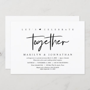 Wedding Elopement, Modern, Lets Party with us Invi Invitation