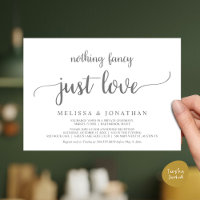 Wedding Elopement, Nothing Fancy Just Love Dinner
