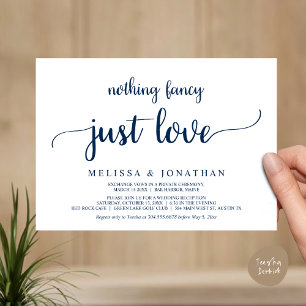 Wedding Elopement, Nothing Fancy Just Love Dinner Invitation
