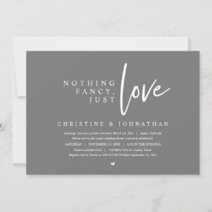 Wedding Elopement, Nothing Fancy, Just Love Invitation