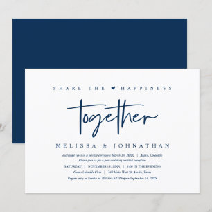 Wedding Elopement, share happiness together Invita Invitation