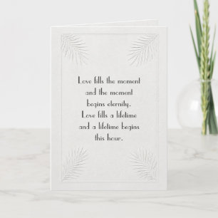Wedding Embossed Tropical Palm Frond Border Card