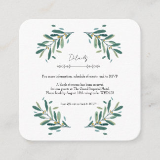 Wedding Enclosure Card Watercolor Olive
