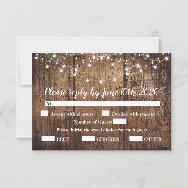Wedding enclosure RSVP card (Front)