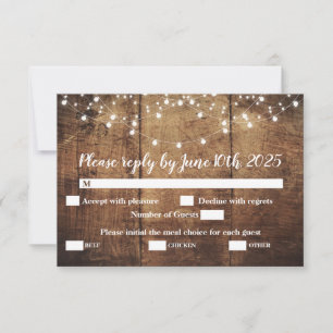 Wedding enclosure RSVP card