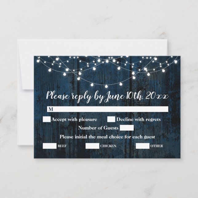 Wedding enclosure RSVP card (Front)