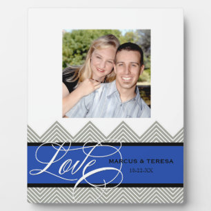 Wedding Engaged Chic Chevron Modern Personalized Plaque