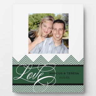 Wedding Engaged Chic Chevron Modern Personalized Plaque