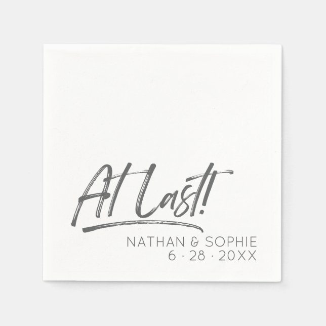 Wedding / Engagement | At Last | Paper Napkin (Front)