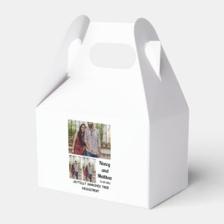 Wedding Engagement custom 3 Photo Collage Favor Box