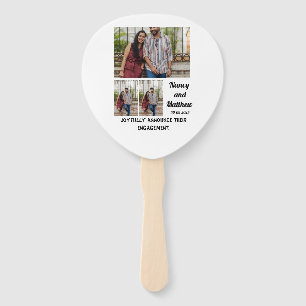 Wedding Engagement custom 3Photo Collage Hand Fan