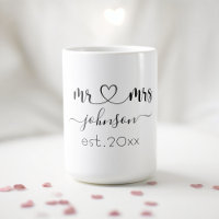 Wedding Engagement Heart Mr Mrs Personalized Name