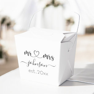 Wedding Engagement Heart Mr Mrs Personalized Name  Favor Box