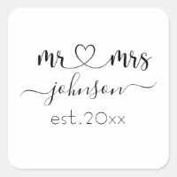Wedding Engagement Heart Mr Mrs Personalized Name