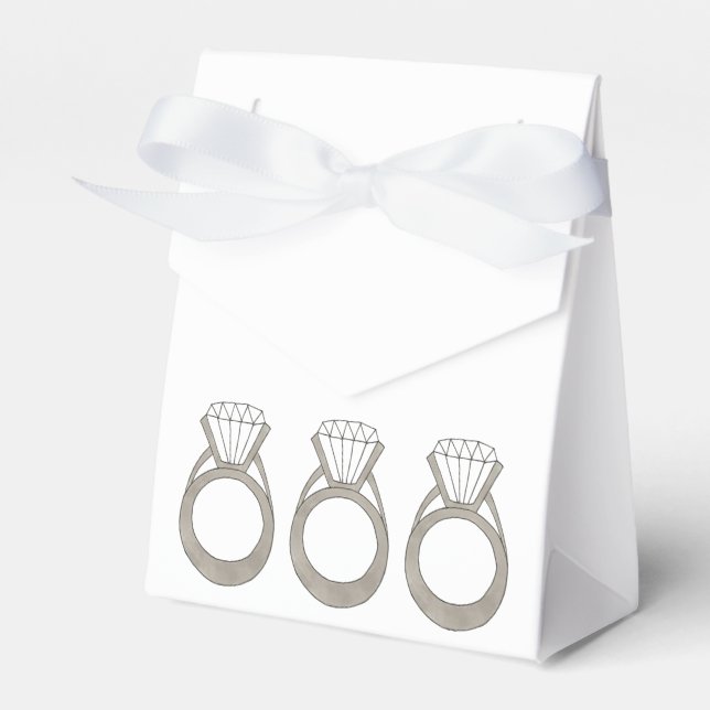Wedding Engagement Party Bridal Shower Diamond Favor Box (Front Side)