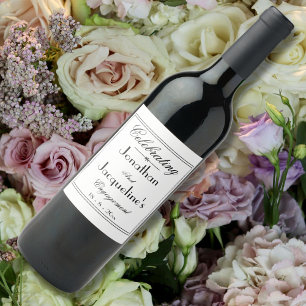 Wedding Engagement Party Favours Chic White Wine Label