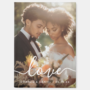 Wedding engagement photo love couples names date magnet