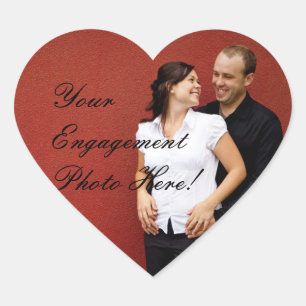 Wedding Engagement Photo Stickers Heart Shape