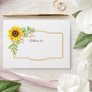 Wedding envelope boho sunflowers summertime