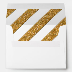 Wedding Envelope Script Forever Love Gold Glitter