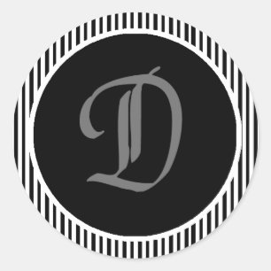Wedding Envelope Seal D Monogram Sticker
