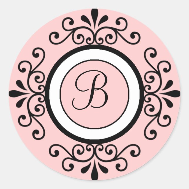 Wedding Envelope Seal Stickers Initial B (Front)