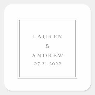 Wedding Envelope Seals Grey Modern Minimalist