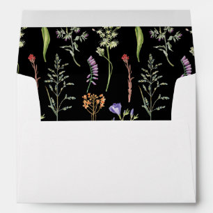 Wedding Envelope Wildflowers Floral Ditsy Dark