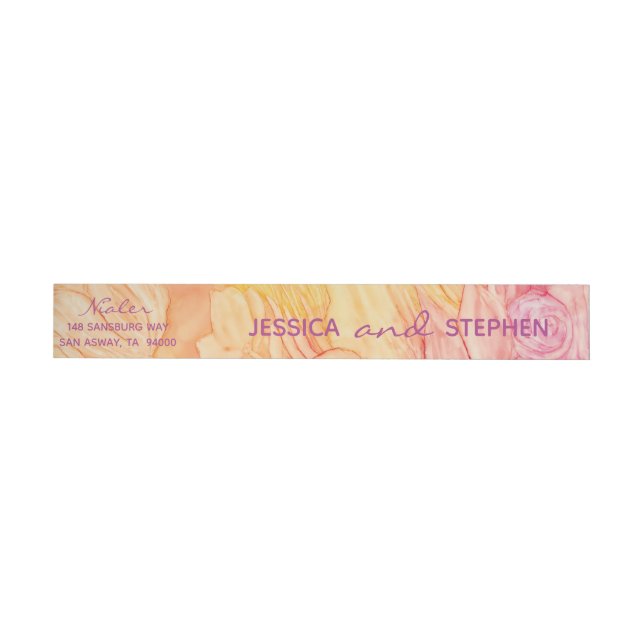 Wedding Envelope WrapAround Label Fresh Flowers (Individual)