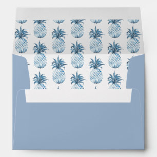 Wedding Envelopes Elegant Dusty Blue Pineapple