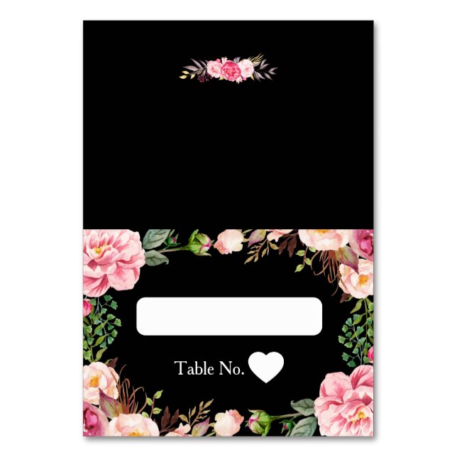 Wedding Escort Card Pink Romantic Floral Wrapping (Front)