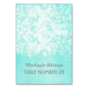 wedding escort cards string lights blue