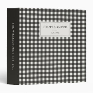 Wedding Est Year Black Gingham Keepsake Photo Binder
