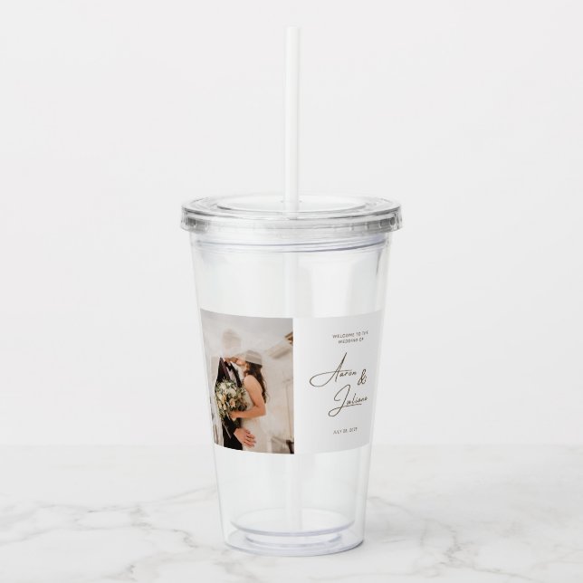 Wedding Etched Drinkware Acrylic Tumbler (Front)