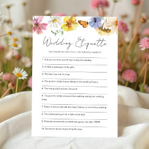 Wedding Etiquette   Boho Bridal Shower Game Card