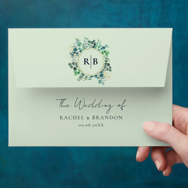 Wedding Eucalyptus Botanical Greenery Garden Envelope (Hand)