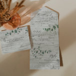 Wedding Eucalyptus botanical modern invite   rsvp<br><div class="desc">Eucalyptus botanical sage green modern wedding invite,  details and rsvp card. Modern clean rustic wood design.</div>