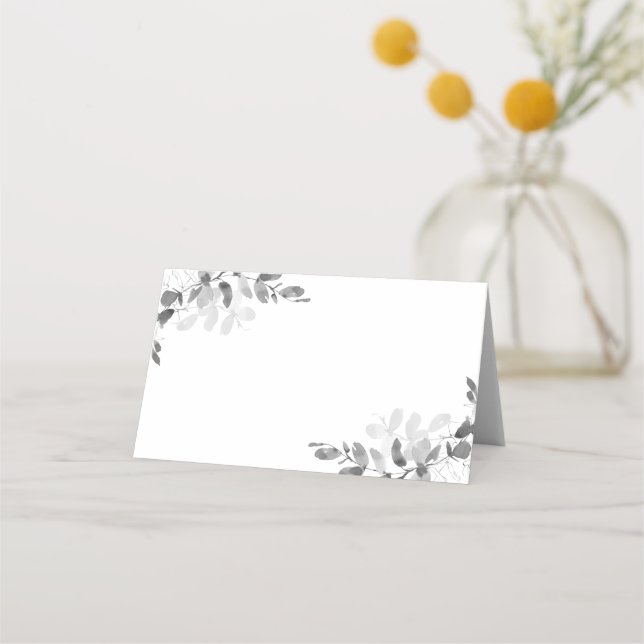 Wedding Eucalyptus Greenery Blank Place Card (Back)