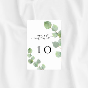 Wedding eucalyptus greenery elegant table number