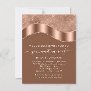 Wedding Event Bridal  QR Code Rose Gold Copper