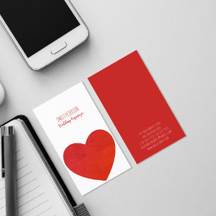 Wedding & Event Organizer Red Heart  Business Card