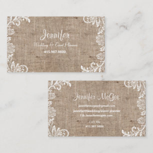 Wedding & Event Planner/Burlap & Lace Business Card