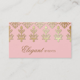 Wedding Event Planner Indian Damask Baby Pink Business Card