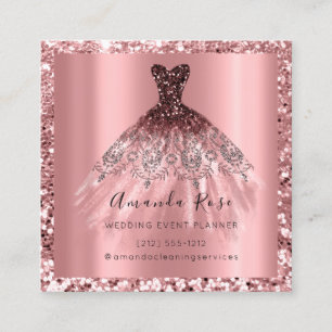 Wedding Event Planner Rose Gold Glitter Spark Appointment Card