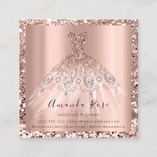 Wedding Event Planner Rose Pink Photo Logo VIP Appointment Card (Front)