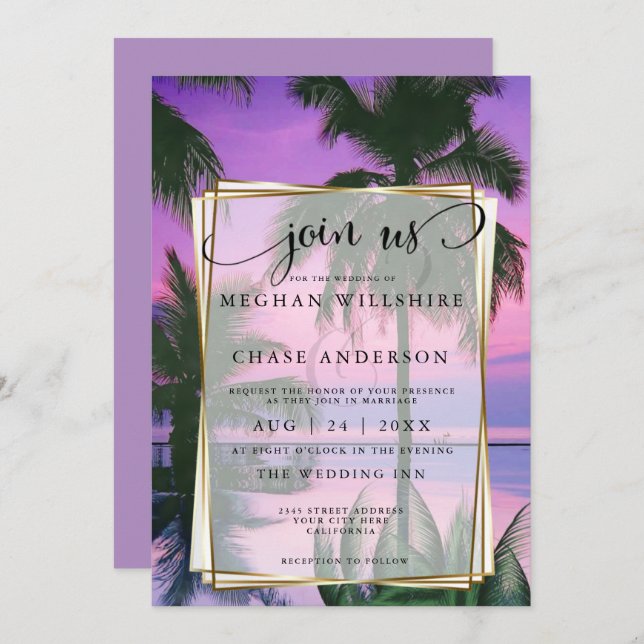 Wedding | Exotic Tropical Night Beach11a Invitation (Front/Back)