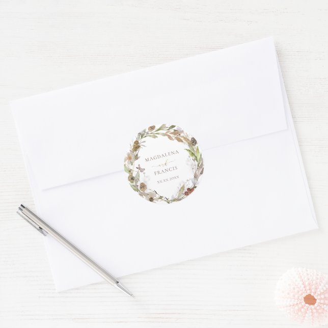 wedding fall wildflowers stickers (Envelope)