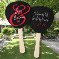 Wedding Fan Have and Hold Saying Black