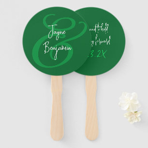Wedding Fans Have and Hold Saying Green
