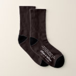 Wedding Father of the Bride Funny Socks<br><div class="desc">Dress the men of your wedding party with coordinating fun socks -- for the father of the bride, "these feet belong to the father of the bride at the wedding of" socks. Personalize these funny souvenir keepsakes with your first names and wedding date in white typography against a black background....</div>